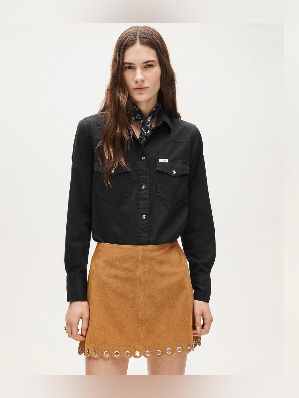 NEW J. Crew Collection Fairfax scalloped mini skirt in suede Worn Saddle CS860 8